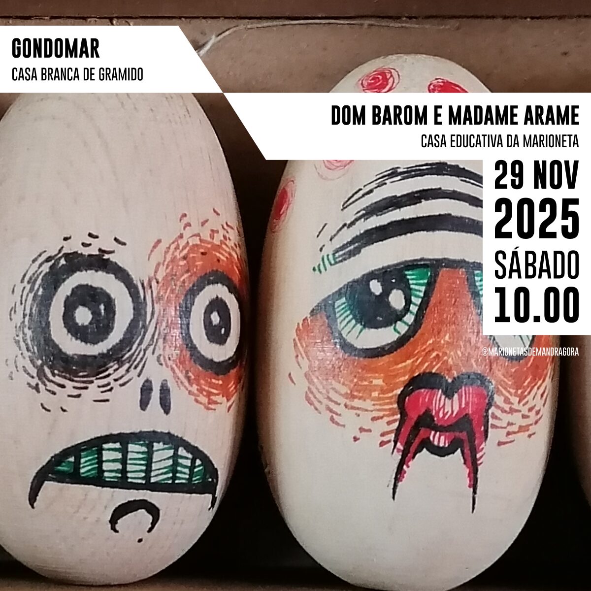 Dom Barom e Madame Arame - Marionetas de vara